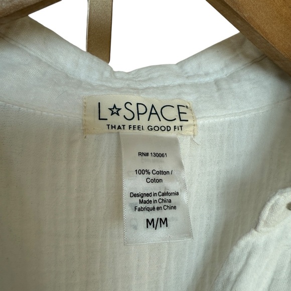 L*Space Women's White Cotton Romper Swim Cover-Up M Summer Casual Lightweight - Picture 5 of 8